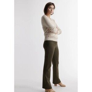 NWT Quince Olive Green Stretch Pull On Bootcut Pants Size Large Petite